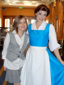 Here's our kid with Belle from Beauty and the Beast